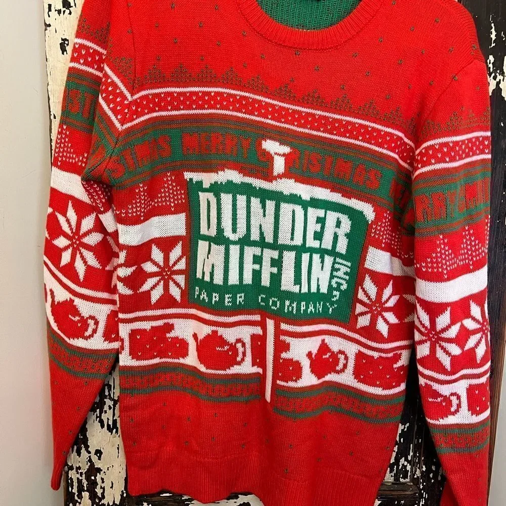 NWOT The Office Dunder Mifflin Ugly Christmas sweater. Men’s size M. Party.